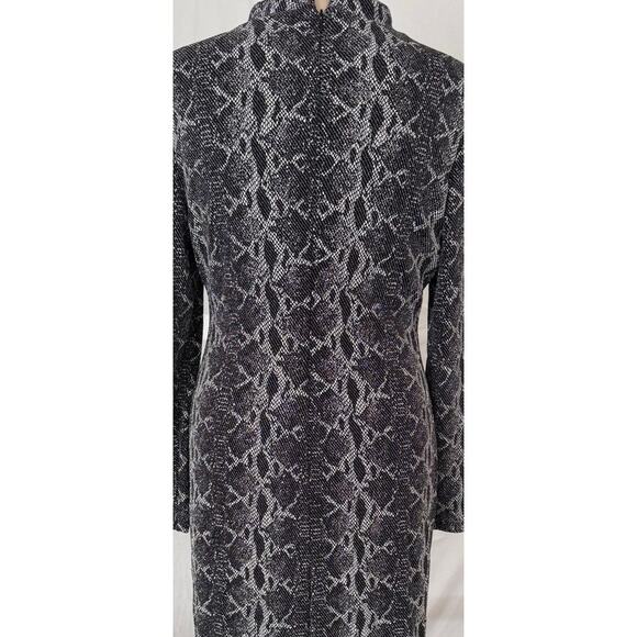 INC International Concepts 10 Mock Neck Dress Metallic Reptile Print Black - Picture 7 of 8